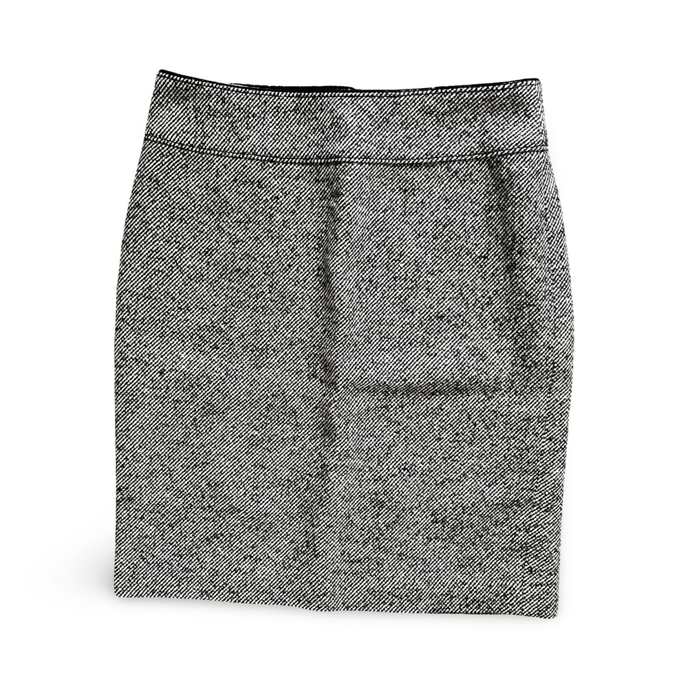 Banana Republic Womens Wool Tweed Pencil Skirt Black White Salt Pepper Size 4